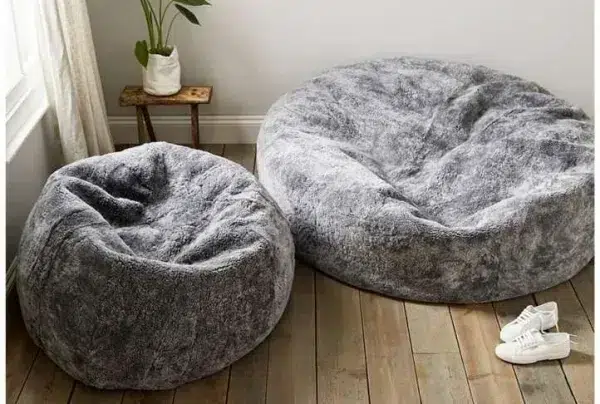 Curl sheepskin beanbag, large