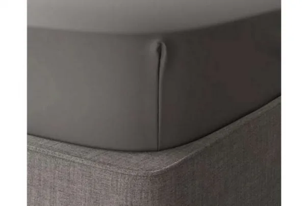 Percale soft fitted double bed sheet, dove - image 2