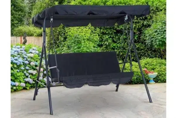 Outsunny 3 seater swing seat, black - image 3