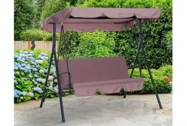 Outsunny 3 seater swing seat, brown