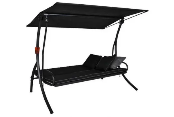 Elegance style swing seat & bed, black