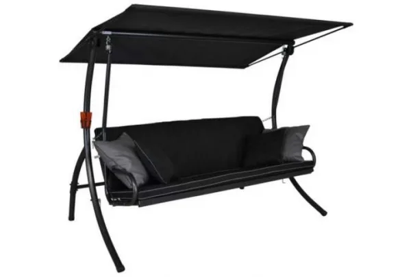 Elegance style swing seat & bed, black