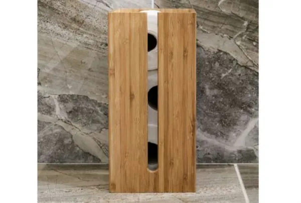 Bamboo toilet roll holder