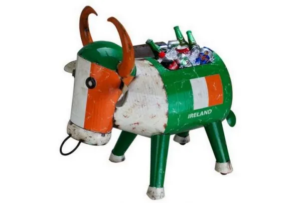 Bruce the bull ireland themed drinks cooler