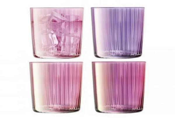 Assorted Glass Garnet Purple Tumblers x 4