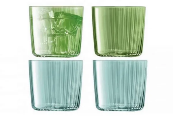 Assorted glass jade tumblers x 4