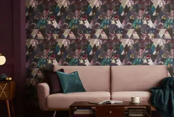 Alternative view of Timepiece Amethyst Wallpaper, 10 metres long