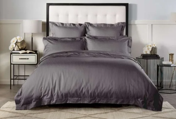 1200tc millennia tailored quilt cover, charcoal