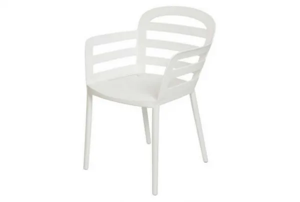 Outdoor stackable dining chair, white