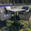 Tahiti Woven Rattan & Stone Top Dining Set