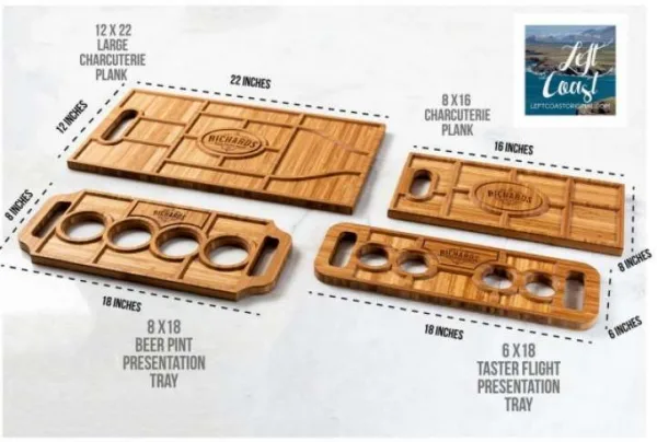 Personalised wooden serving platters & flights