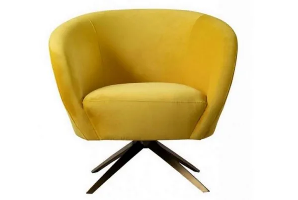 Brodie velvet mustard swivel chair