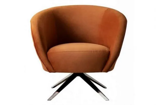Brodie velvet swivel chair, orange