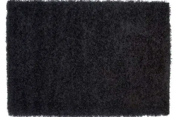 Black thick shaggy rug
