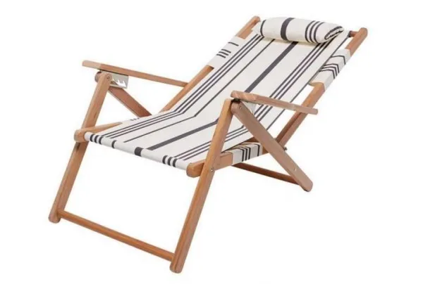 Black stripe reclining deck chair