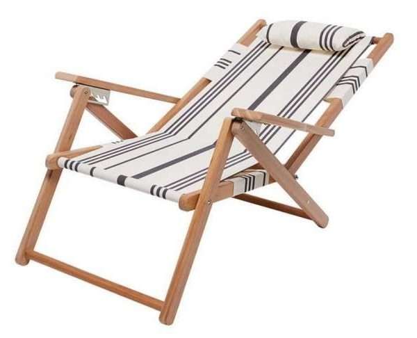 Black Stripe Reclining Deck Chair