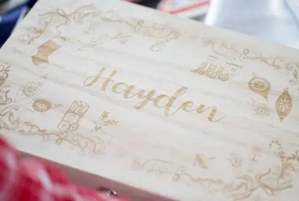 Personalised wooden christmas eve box