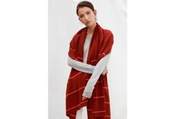 Charli 2 metre cashmere wrap, rust - image 3