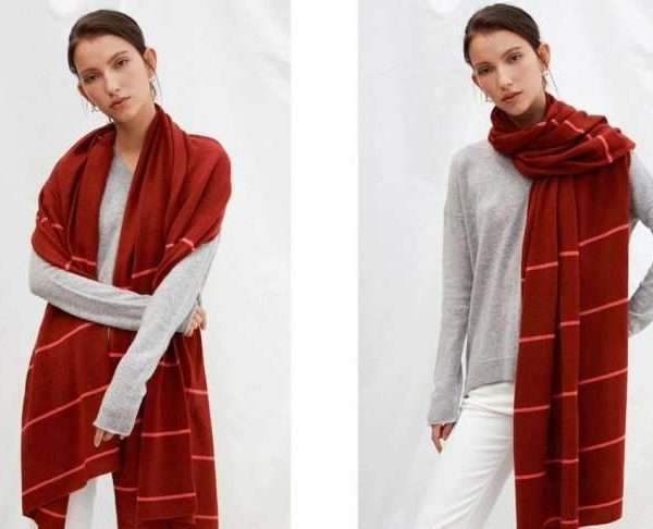 Charli 2 Metre Cashmere Wrap, Rust