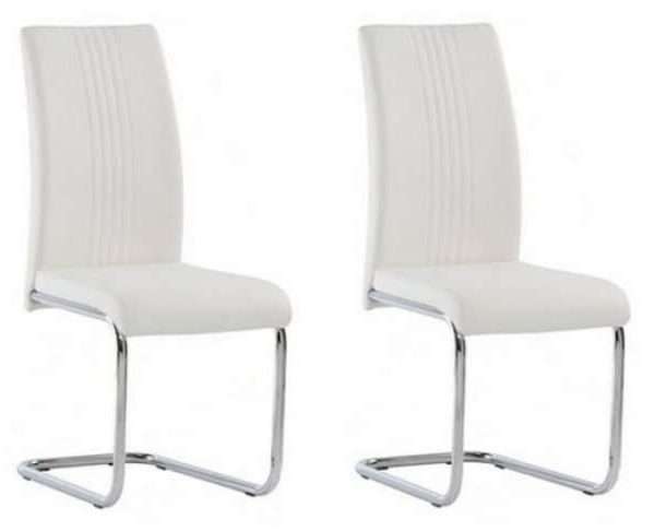 Monaco PU Leather Dining Chairs, White