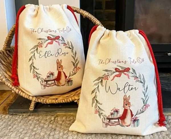 Personalised Peter Rabbit Santa Sack, Various Sizes