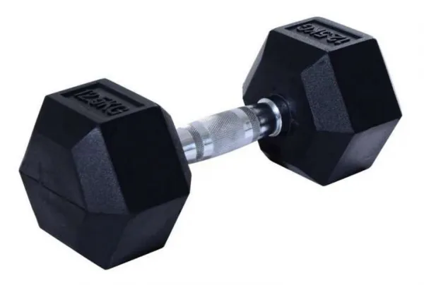Homcom rubber hexagonal dumbbell, 1 pc x 12. 5 kg