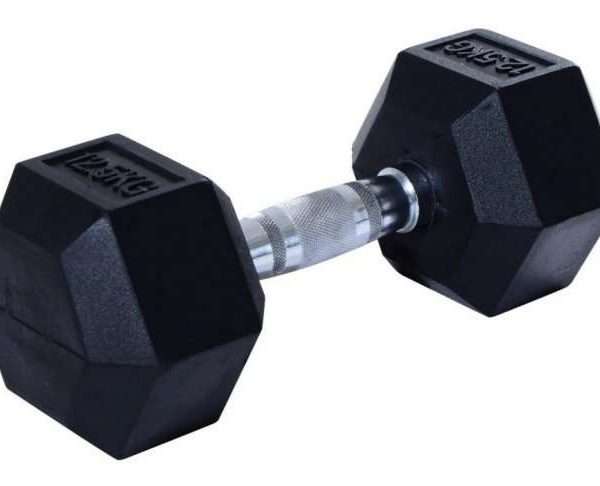 HOMCOM Rubber Hexagonal Dumbbell, 1 pc x 12.5 kg