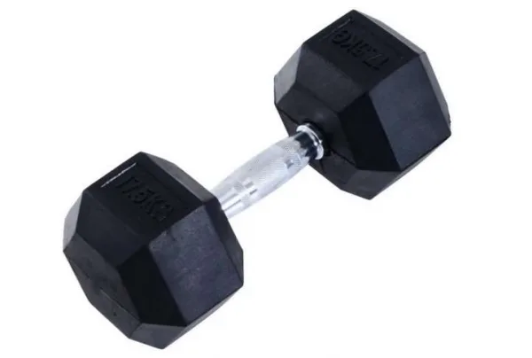 Homcom rubber hexagonal dumbbell, 1 pc x 17. 5 kg - image 2