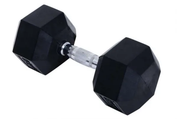 Homcom rubber hexagonal dumbbell, 1 pc x 17. 5 kg