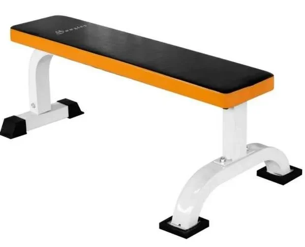 HOMCOM Fitness Flat Bench-Black/Orange