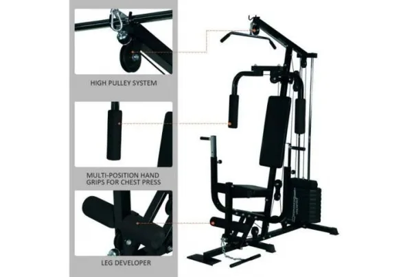 Homcom fitness multi workstation-black