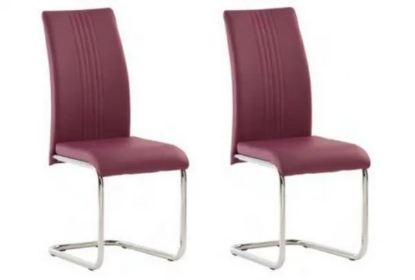 Monaco pu leather dining chairs, purple