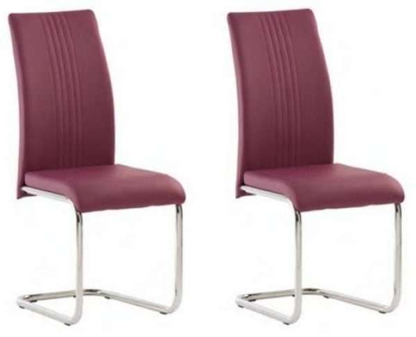 Monaco PU Leather Dining Chairs, Purple