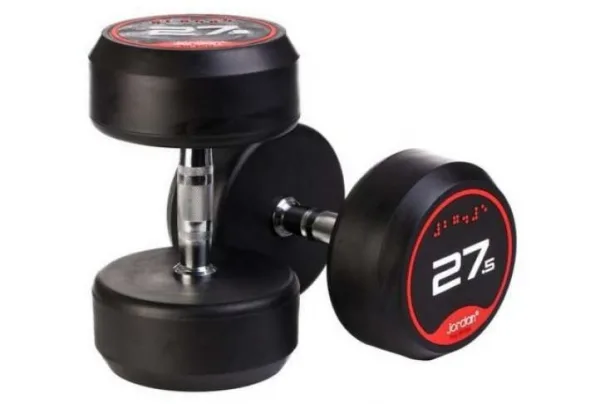 27. 5kg jordan classic round dumbbells x 2