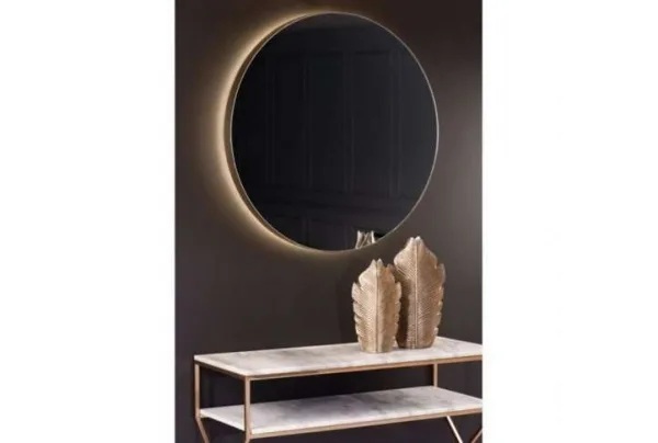 Eclipse illuminated mirror champagne gold