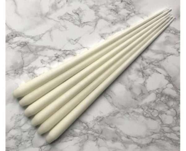 6 x Hand Dipped Taper Candle – Ivory, 42 cm
