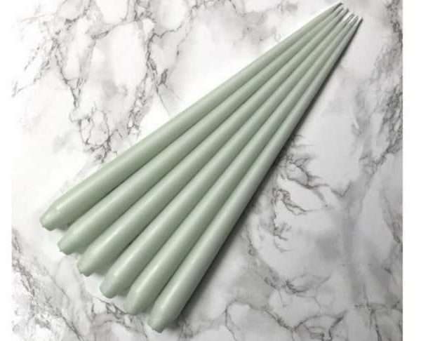 6 x Hand Dipped Taper Candle – Eau De Nil, 32 cm