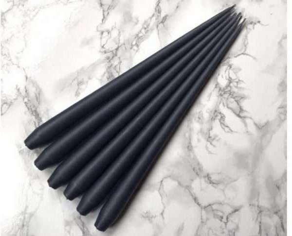 6 x Hand Dipped Taper Candle – Slate, 32 cm