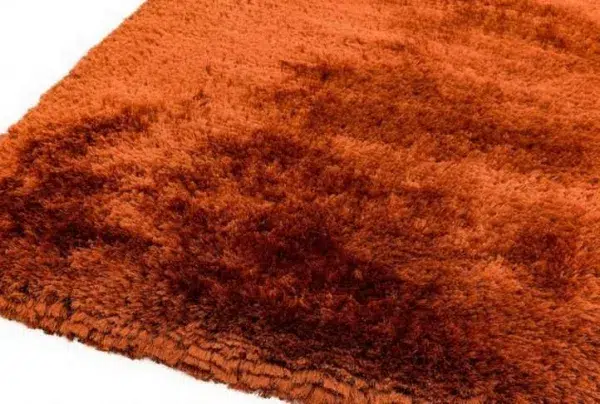 Rust plush shaggy rug, various sizes
