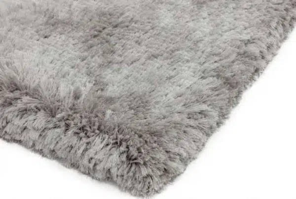 Silver plush shaggy rug, various sizes