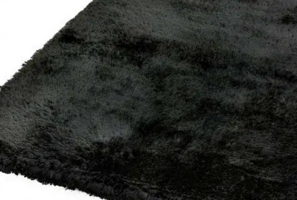 Black plush shaggy rug, various sizes