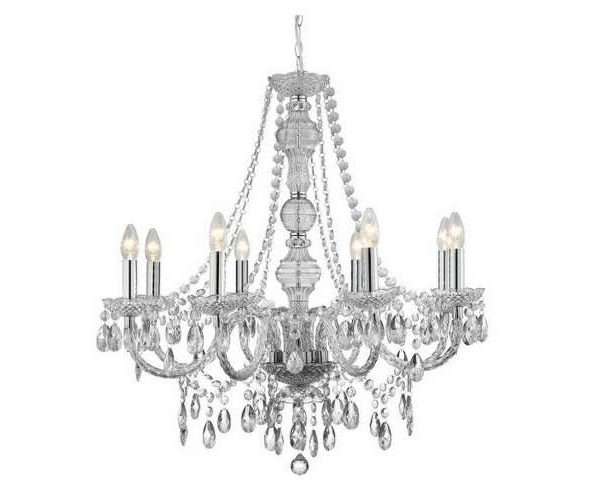 Marie Therese 8 Lamp Clear Finish Chandelier Ceiling Light