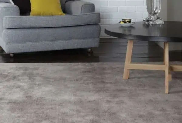 Silver grey blade silky viscose pile rug, various sizes