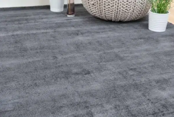 Charcoal blade silky viscose pile rug, various sizes