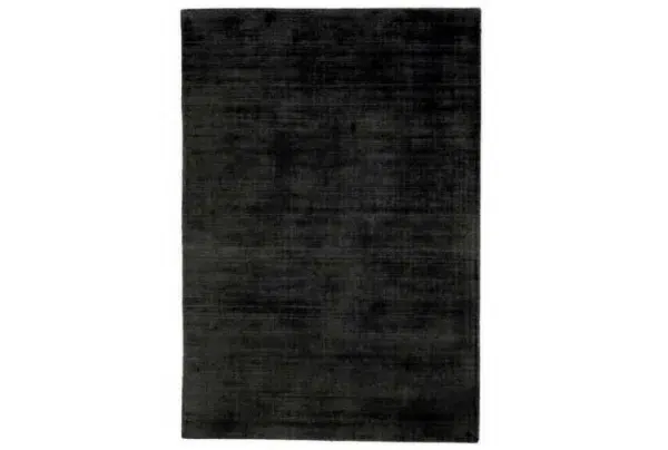 Charcoal blade silky viscose pile rug, various sizes