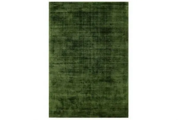 Green blade silky viscose pile rug, various sizes