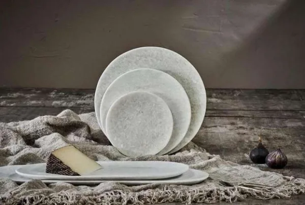 Arjun marble plate, white, small 15cm