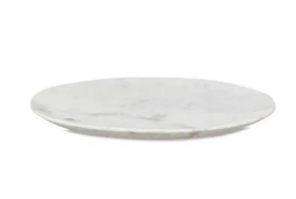 Arjun marble plate, white, large 25cm