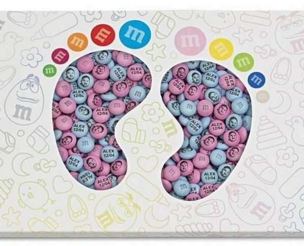 Personalised Christening Gift Box of M&Ms, 400g