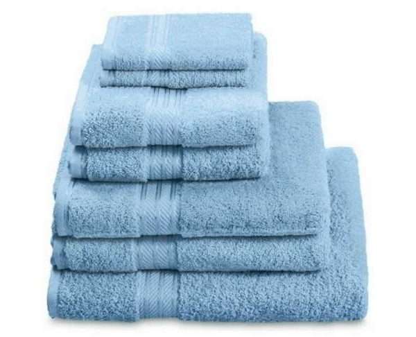 100% Egyptian Cotton 7 Piece Bath Towel Set, Cobalt Blue